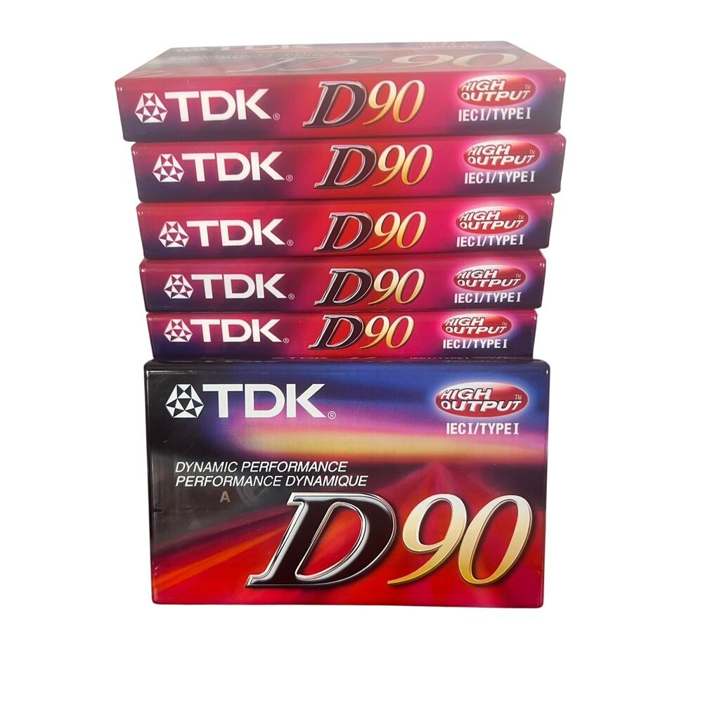 TDK D90 High Output Blank Audio Cassette Tape Lot 10 Sealed Retro Vintage 90 Min